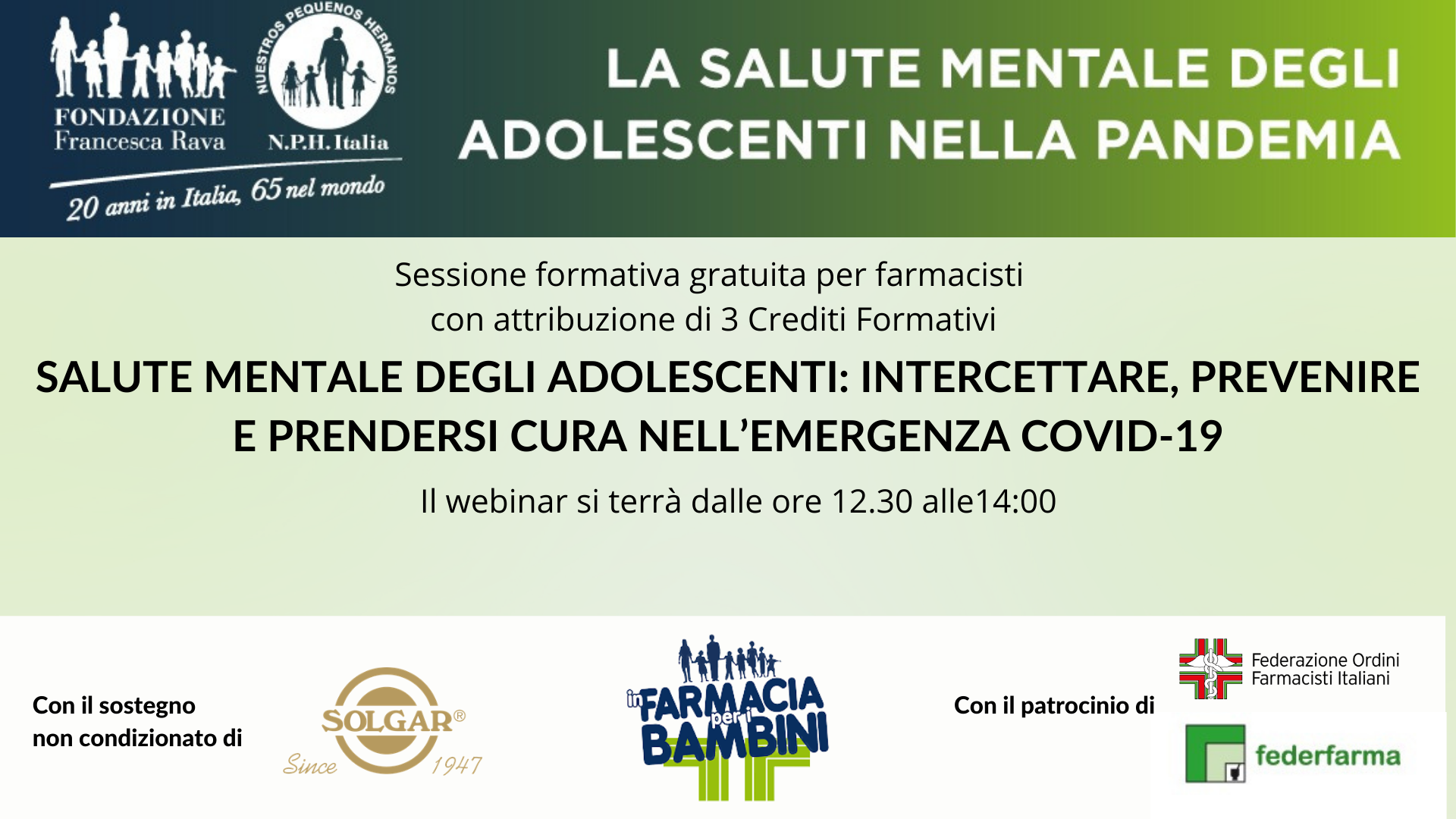 SALUTE MENTALE DEGLI ADOLESCENTI: INTERCETTARE, PREVENIRE E PRENDERSI CURA NELL’EMERGENZA COVID-19